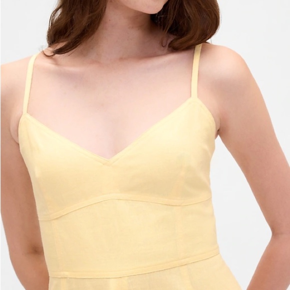 GAP Yellow Midi Dress with Spaghetti Straps - Picture 4 of 9